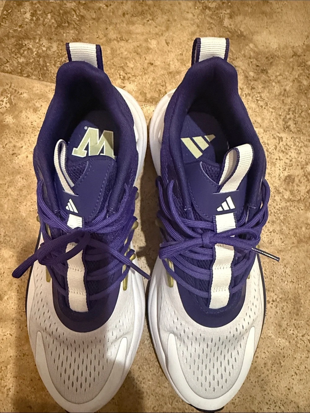 Adidas Response White and Purple Athletic Shoes Washington Huskies